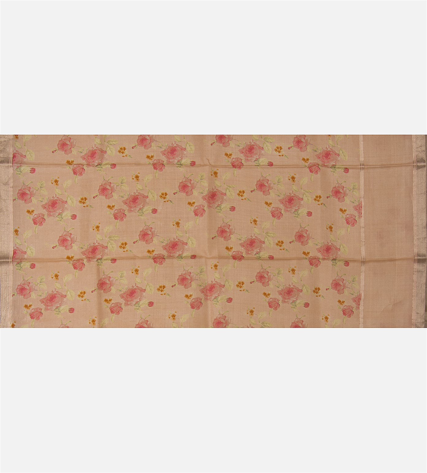 Peach Tussar Saree