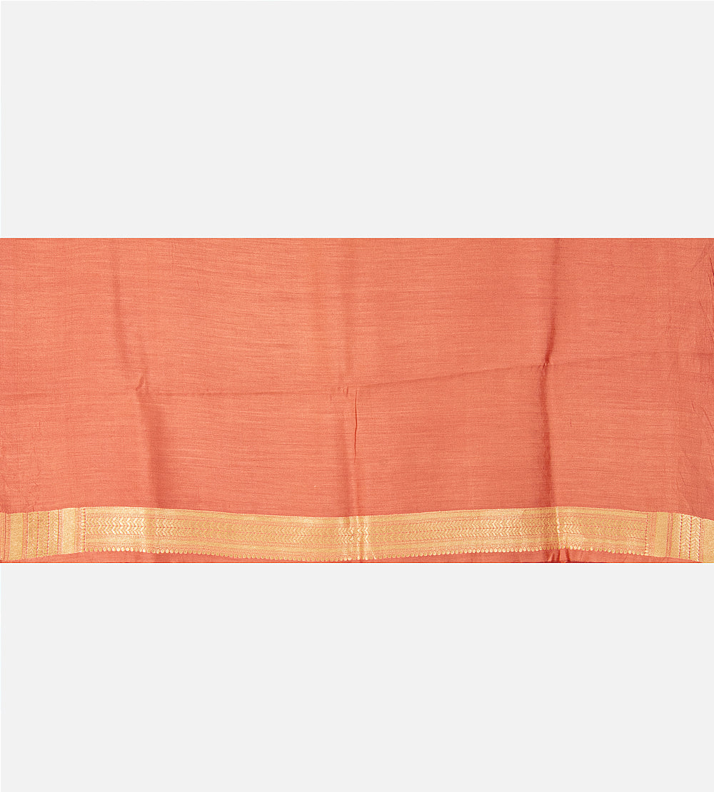 Peach Banarasi Tussar Saree