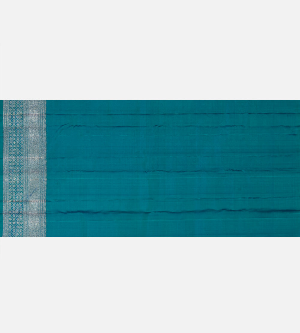 Peacock Blue Kanchipuram Silk Saree