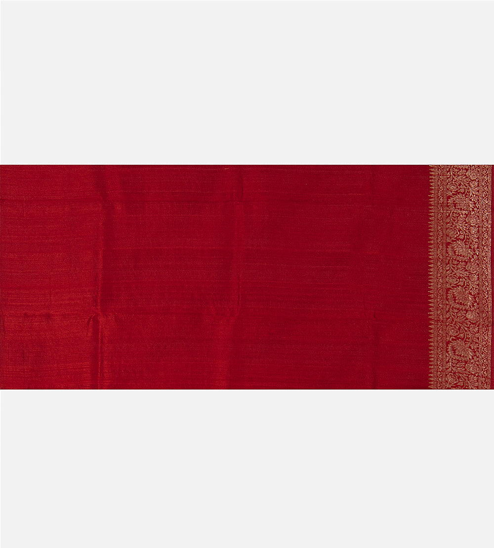 Red Banarasi Tussar Saree