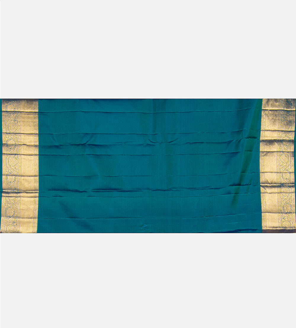 Cobalt Blue and Turquoise Blue Kanchipuram Silk Saree