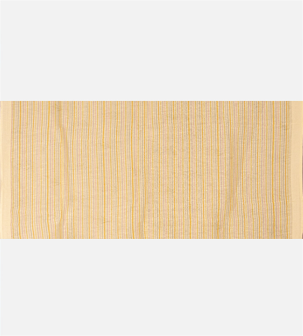 Yellow Linen Saree