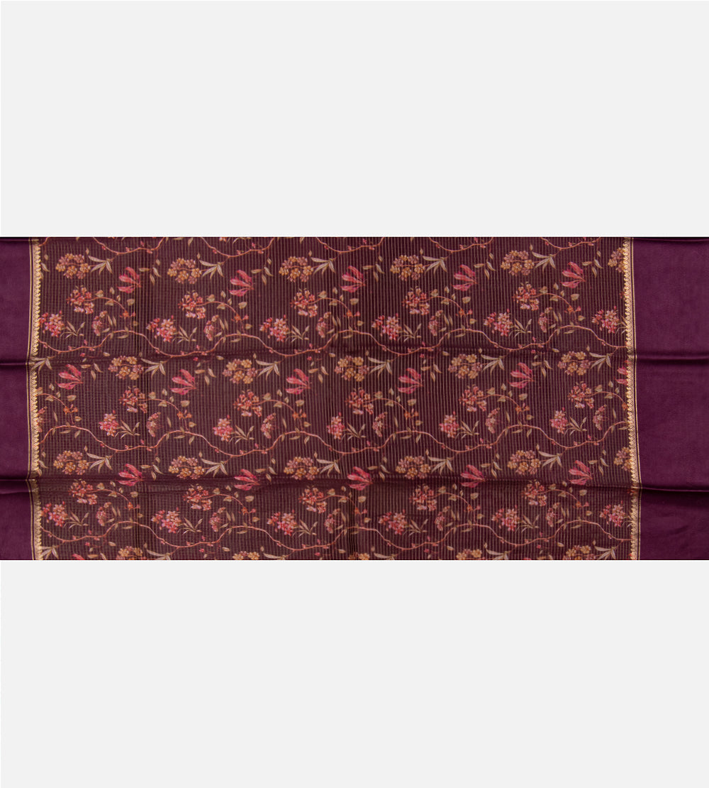 Purple Tussar Kota Saree