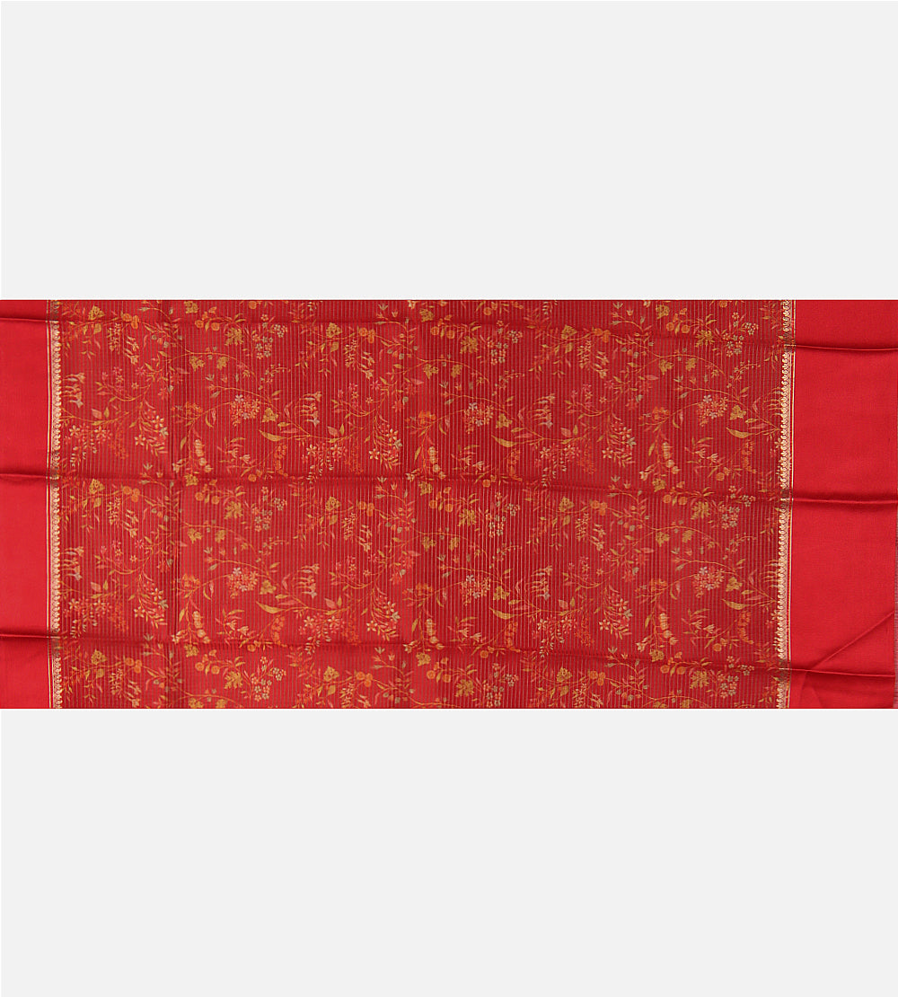 Red Tussar Kota Saree