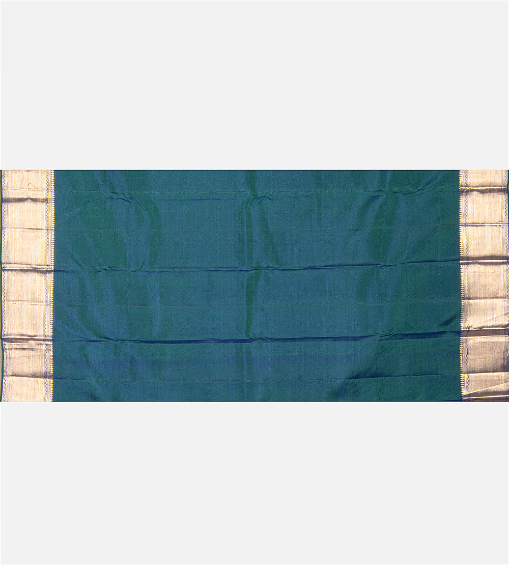 Peacock Blue Kanchipuram Silk Saree