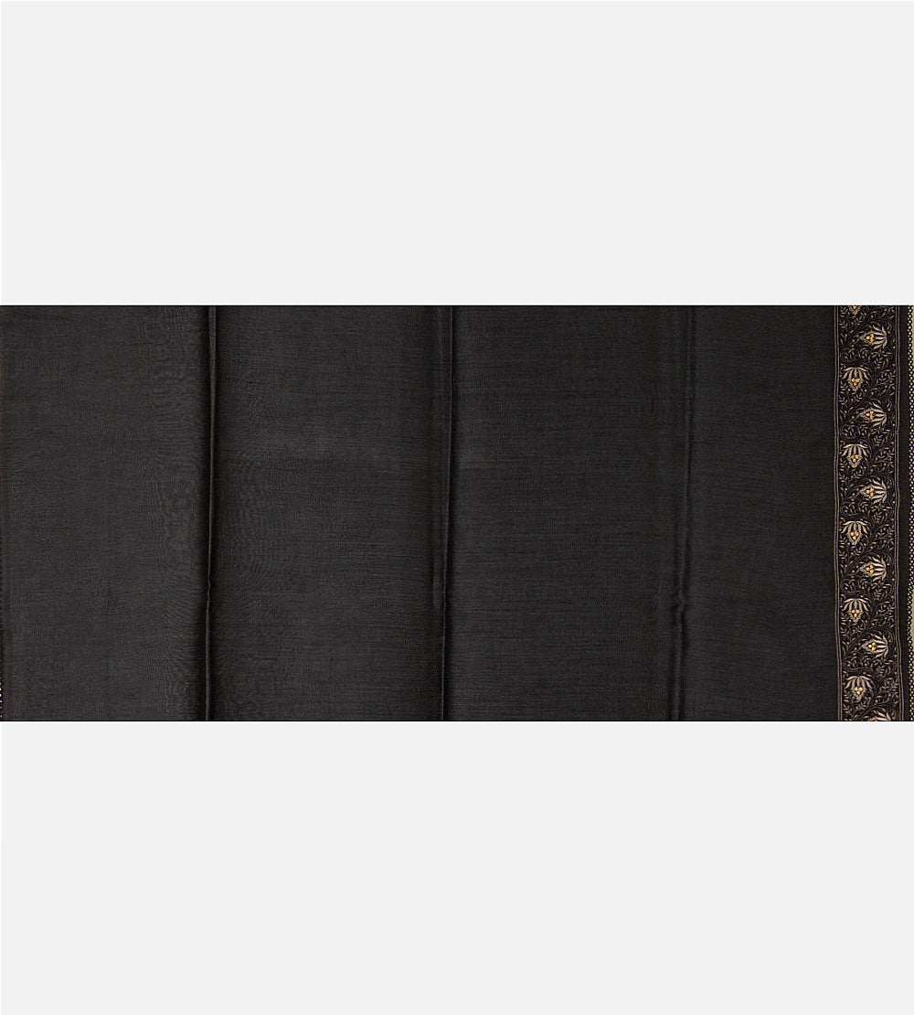 Black Tussar Saree