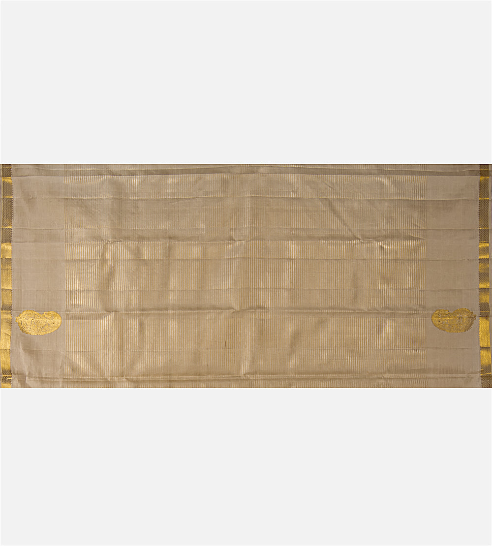 Beige Kanchipuram Silk Saree
