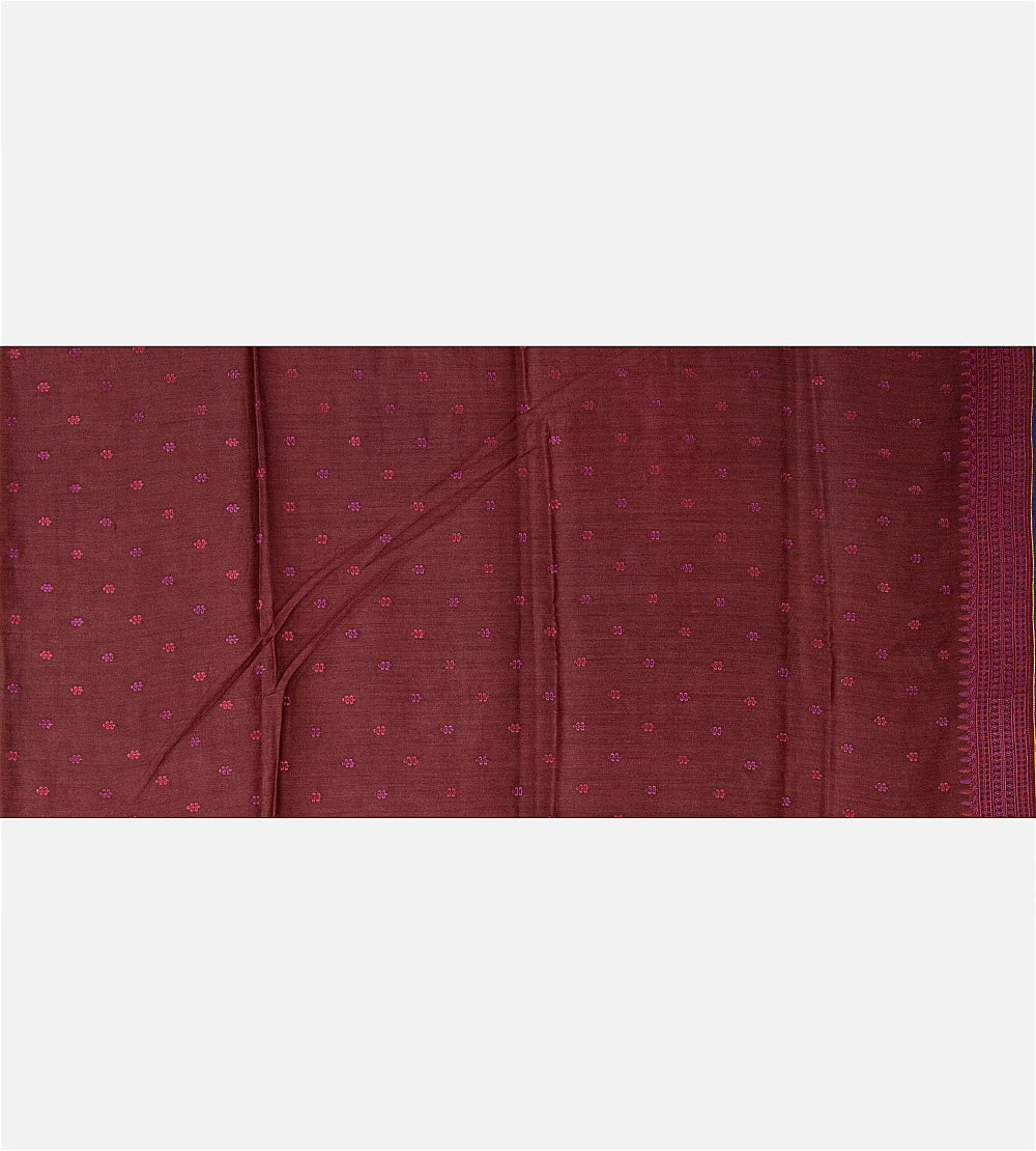Maroon Tussar Organza Saree