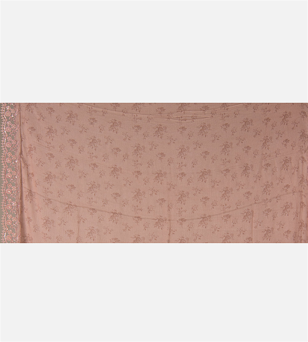 Light Peach Chiffon Saree