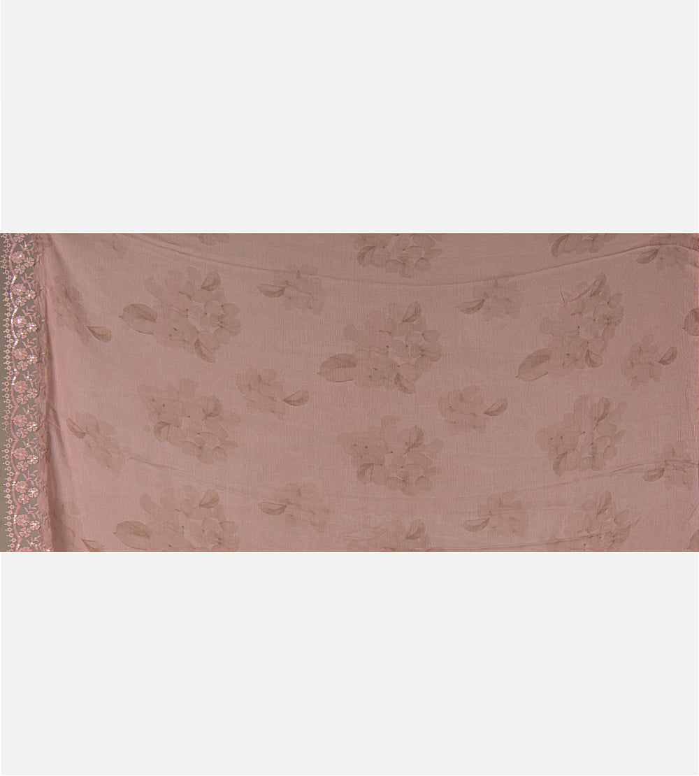 Pastel Pink Chiffon Saree