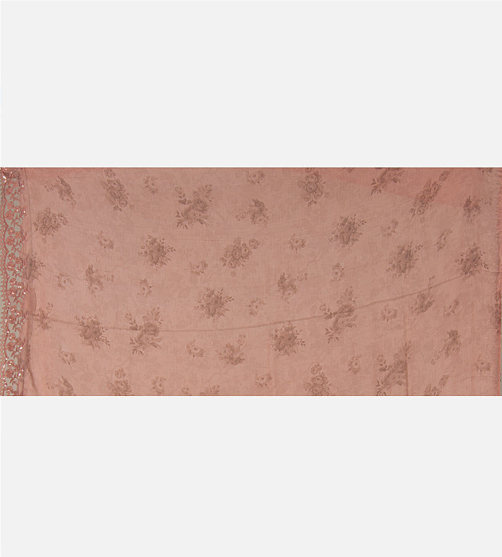 Dusty Rose Pink Chiffon Saree