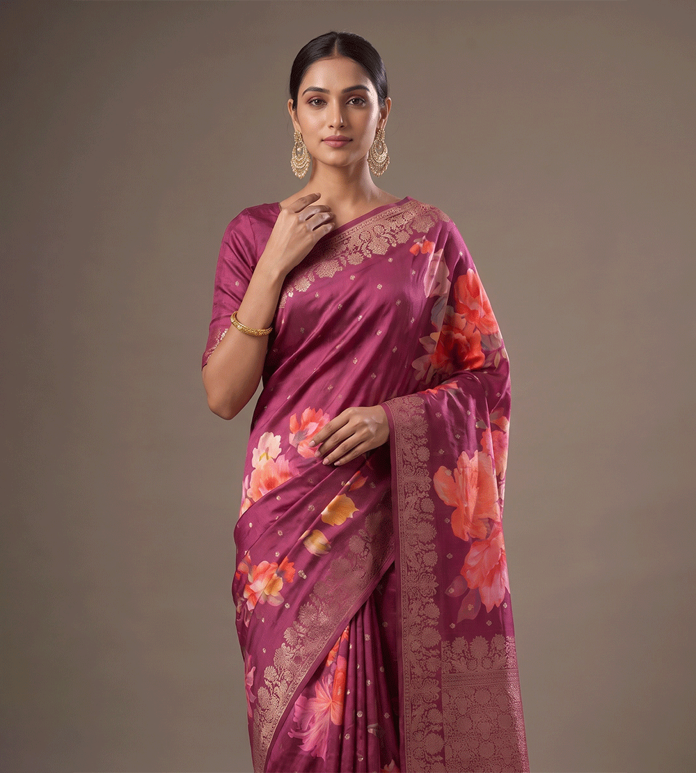 Pink Chaniya Silk Saree