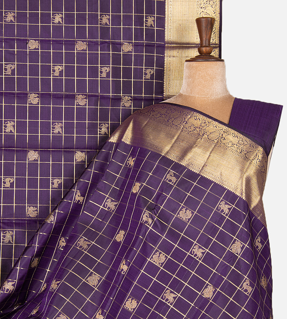 Purple Kanchipuram Silk Saree