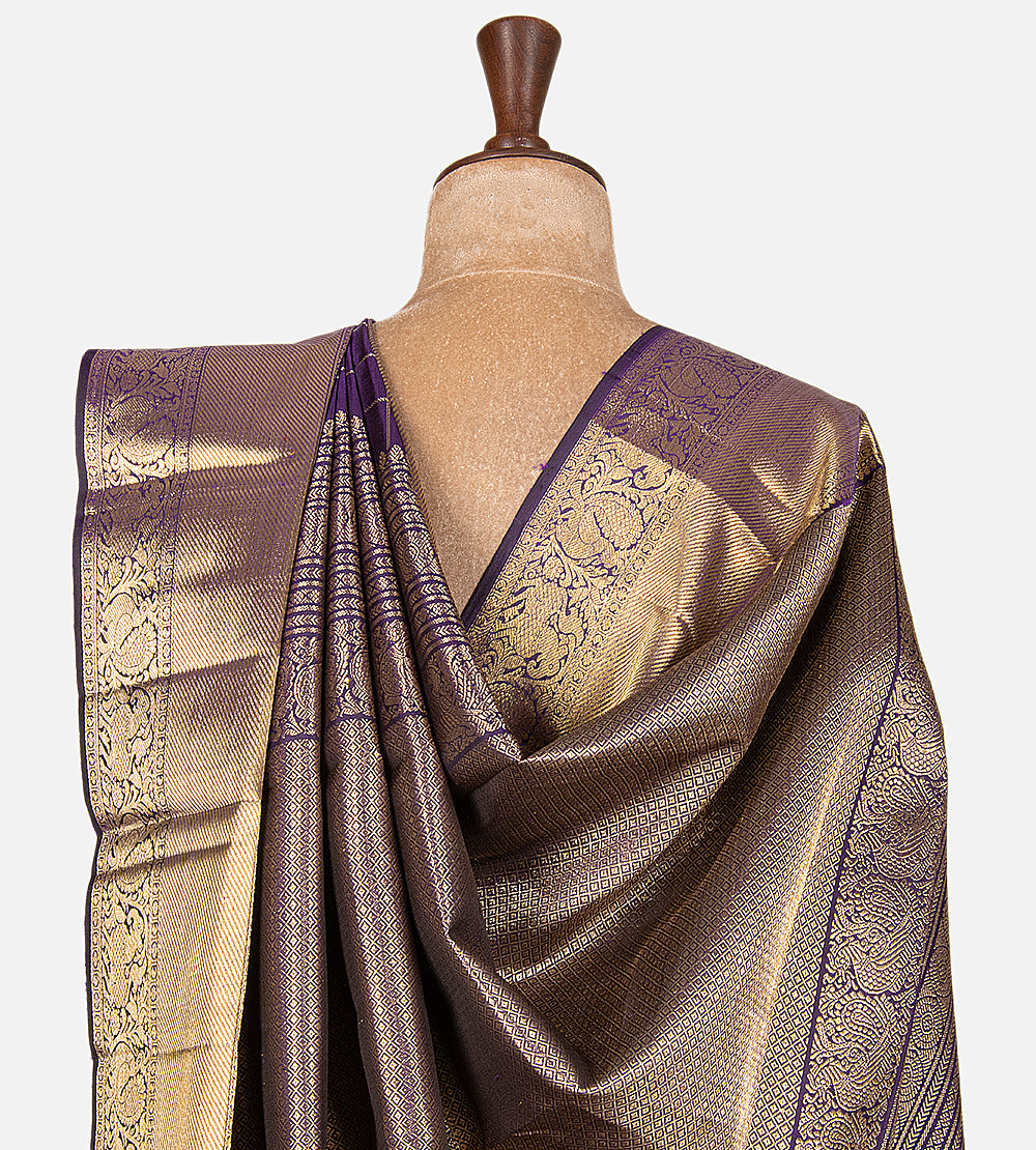 Purple Kanchipuram Silk Saree