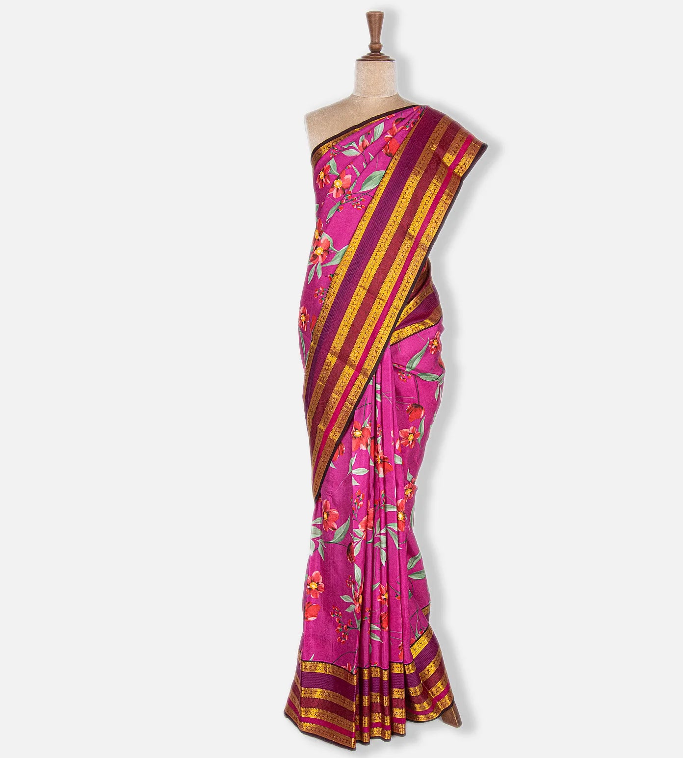 Pink Kanchipuram Silk Saree