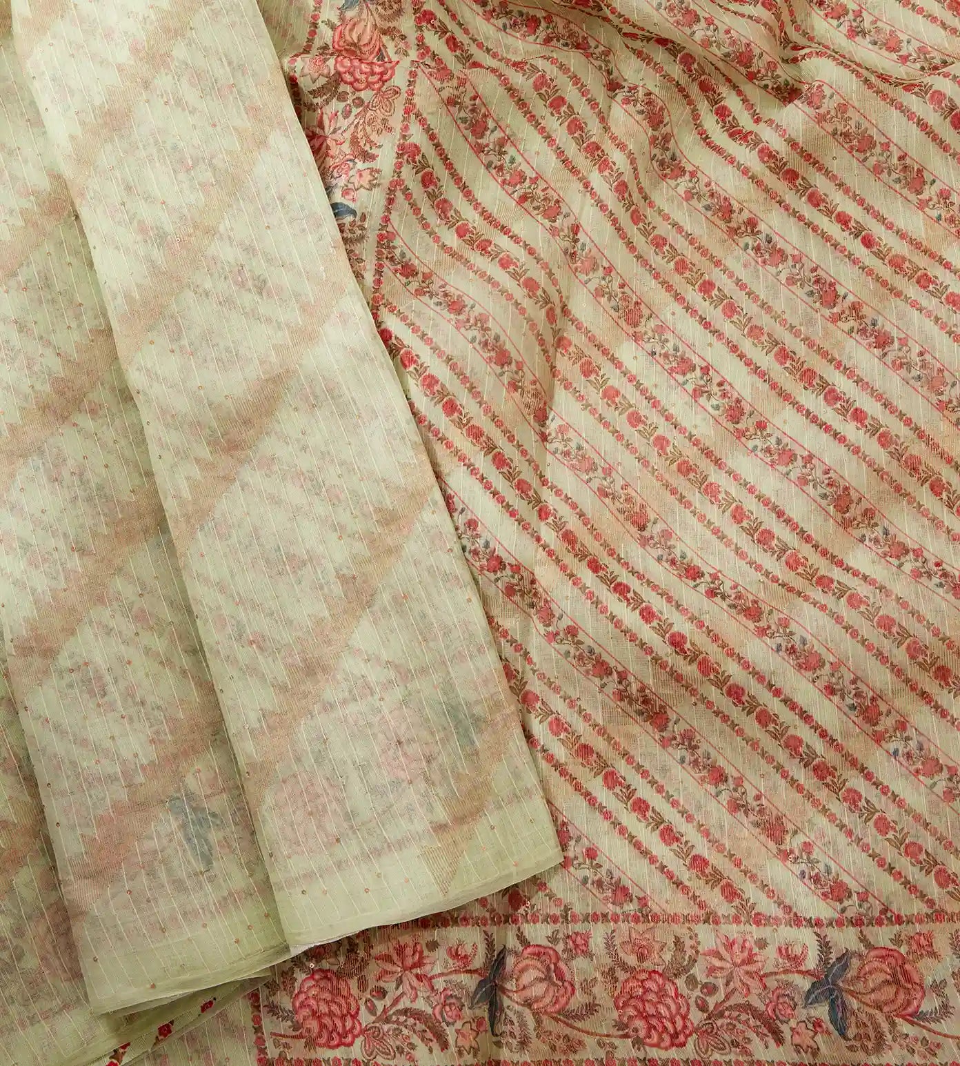 Pastel Green Matka Bailu Tussar Saree