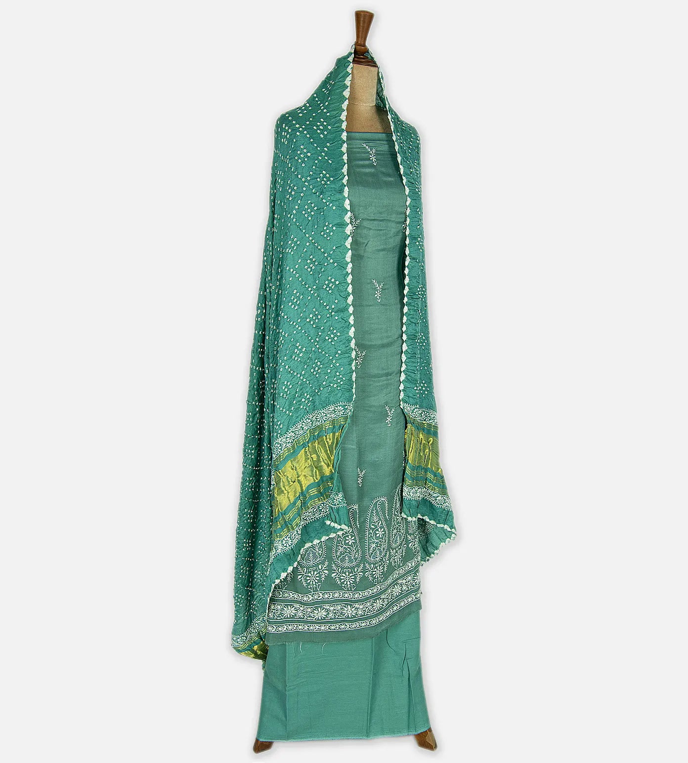 Sea Blue Gaji Silk Salwar