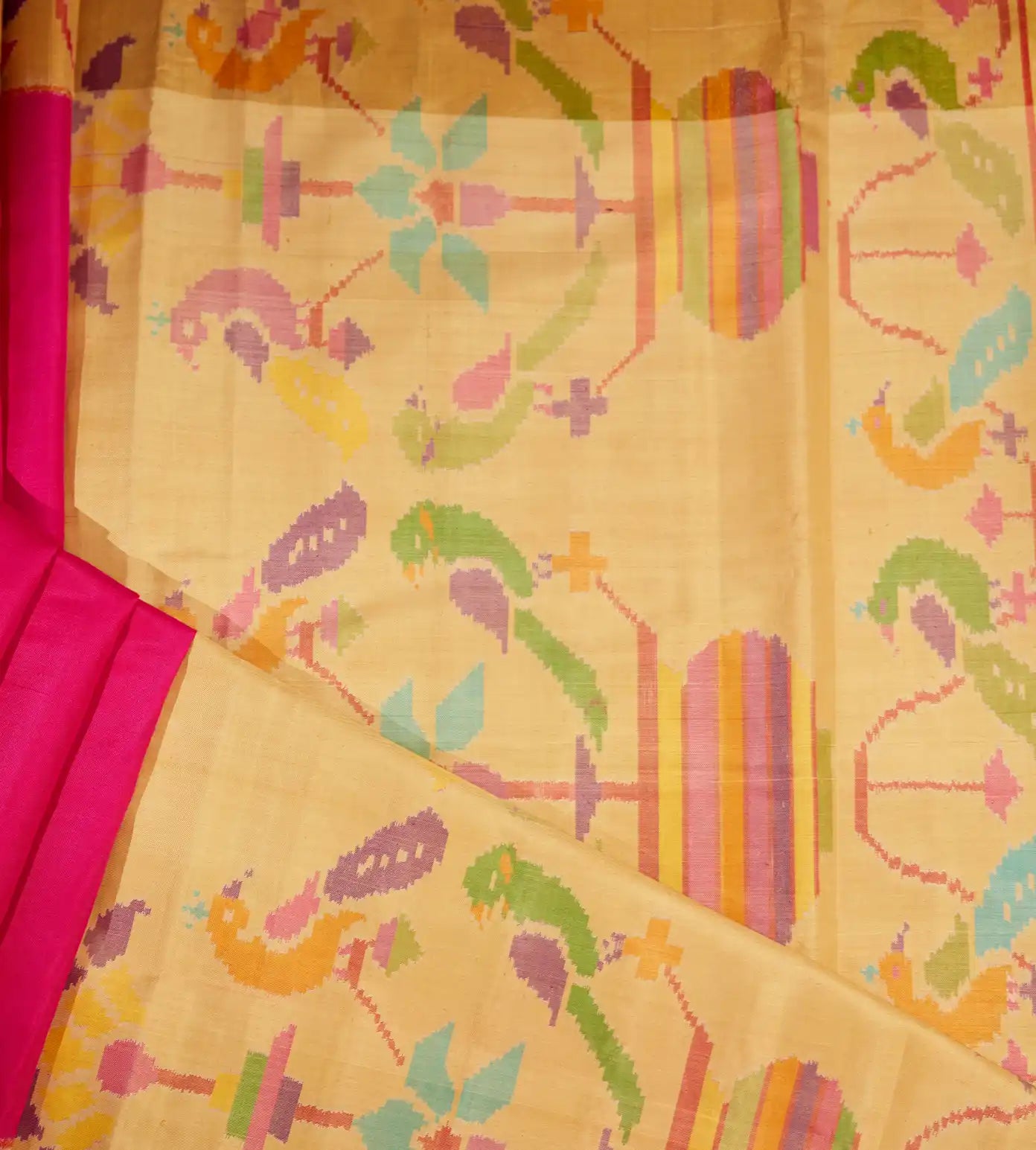 Pink Patola Silk Saree