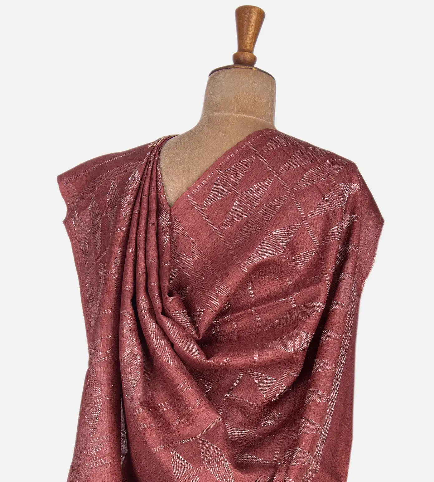 Maroon Tussar Printed Saree