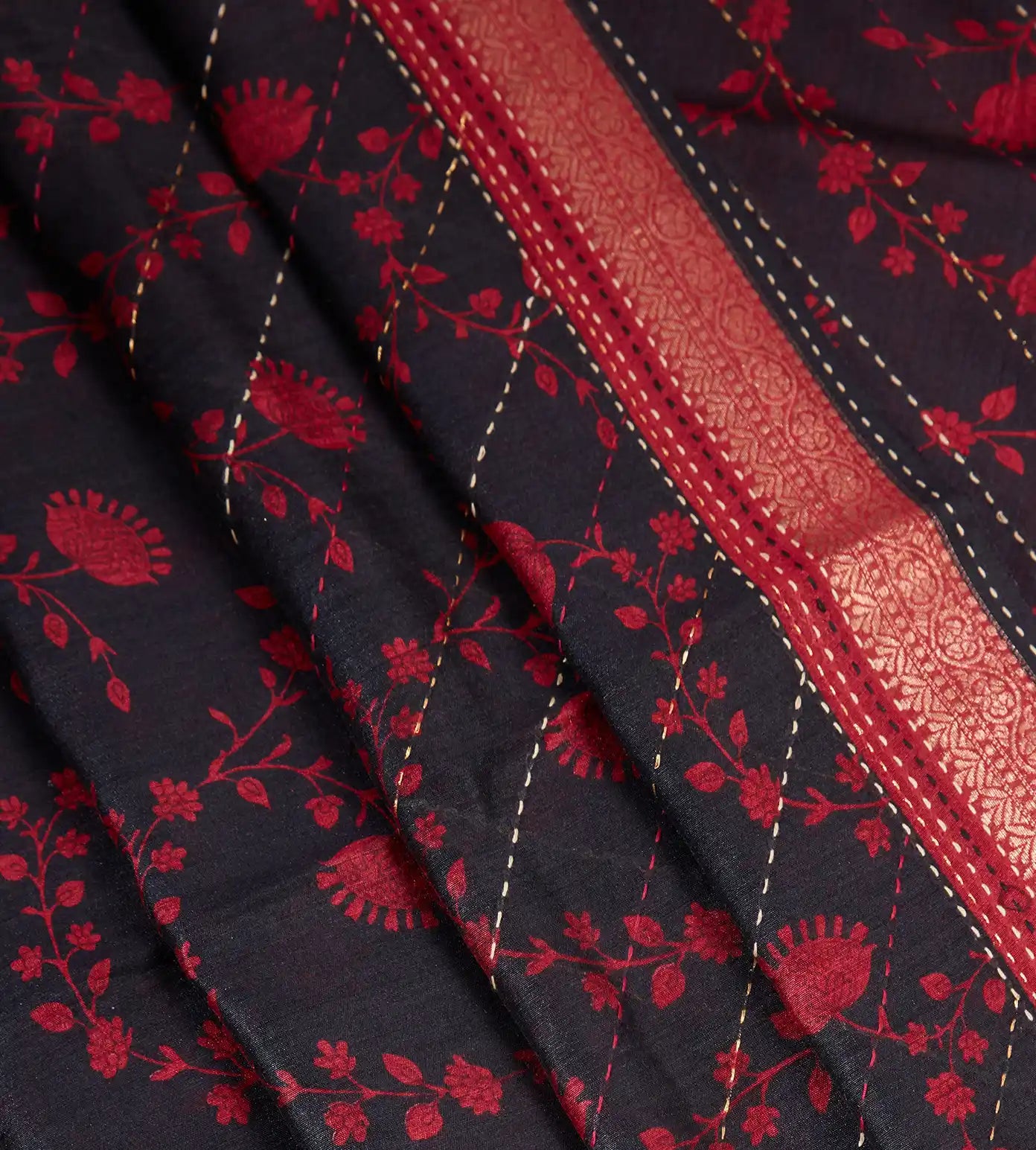 Black Tussar Saree