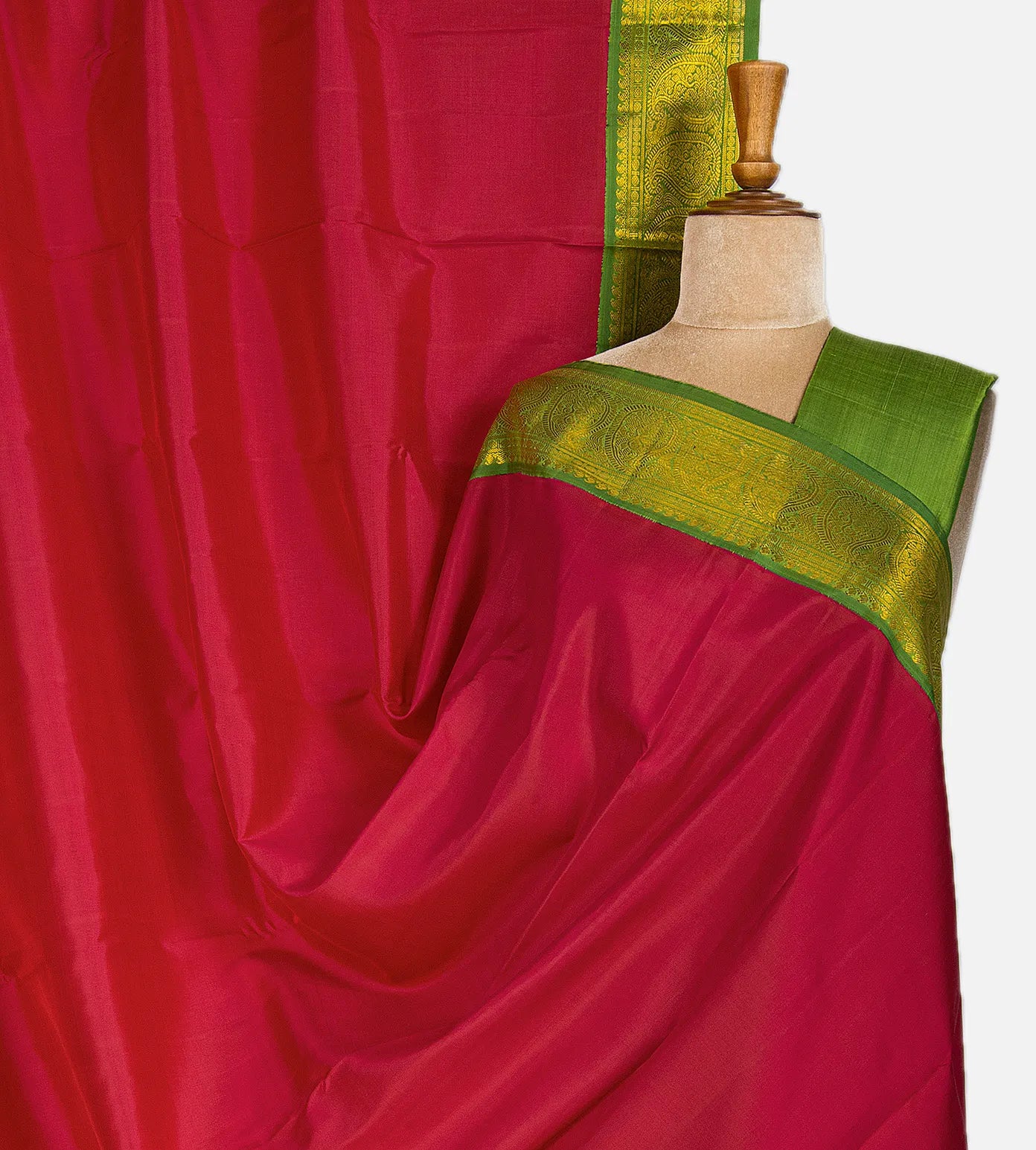 Pinkish Orange Kanchipuram Silk Saree