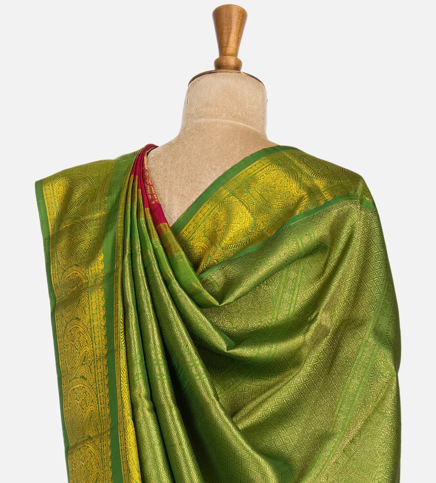 Pinkish Orange Kanchipuram Silk Saree