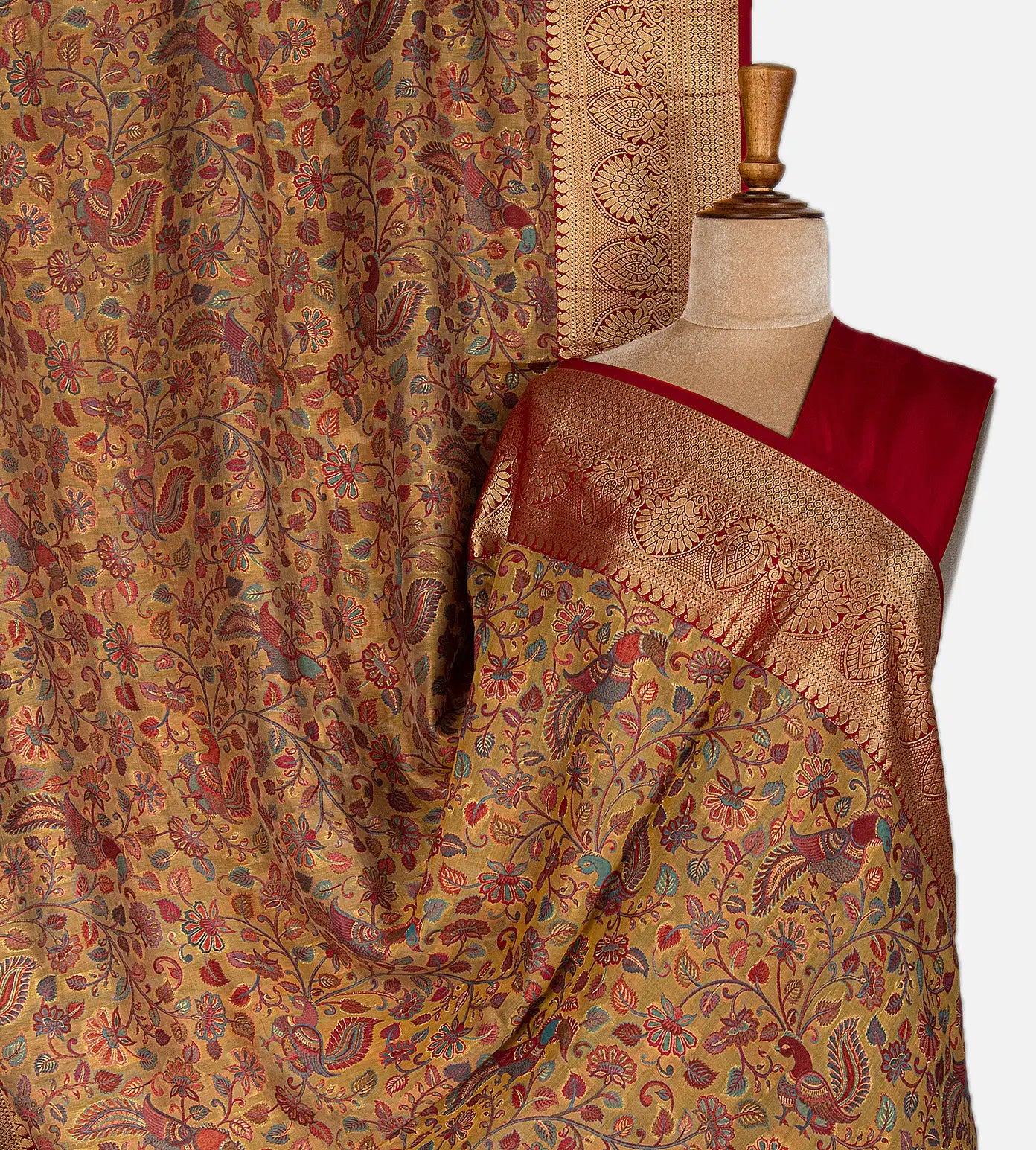 Yellow Kani Silk with Kanchipuram Border Saree