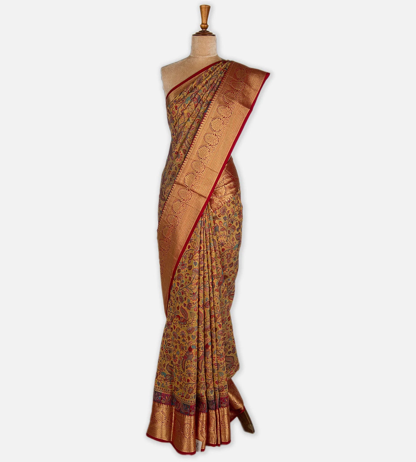 Yellow Kani Silk with Kanchipuram Border Saree