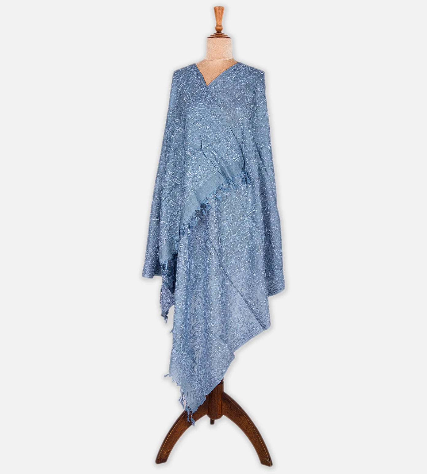 Blue Tussar Dupatta