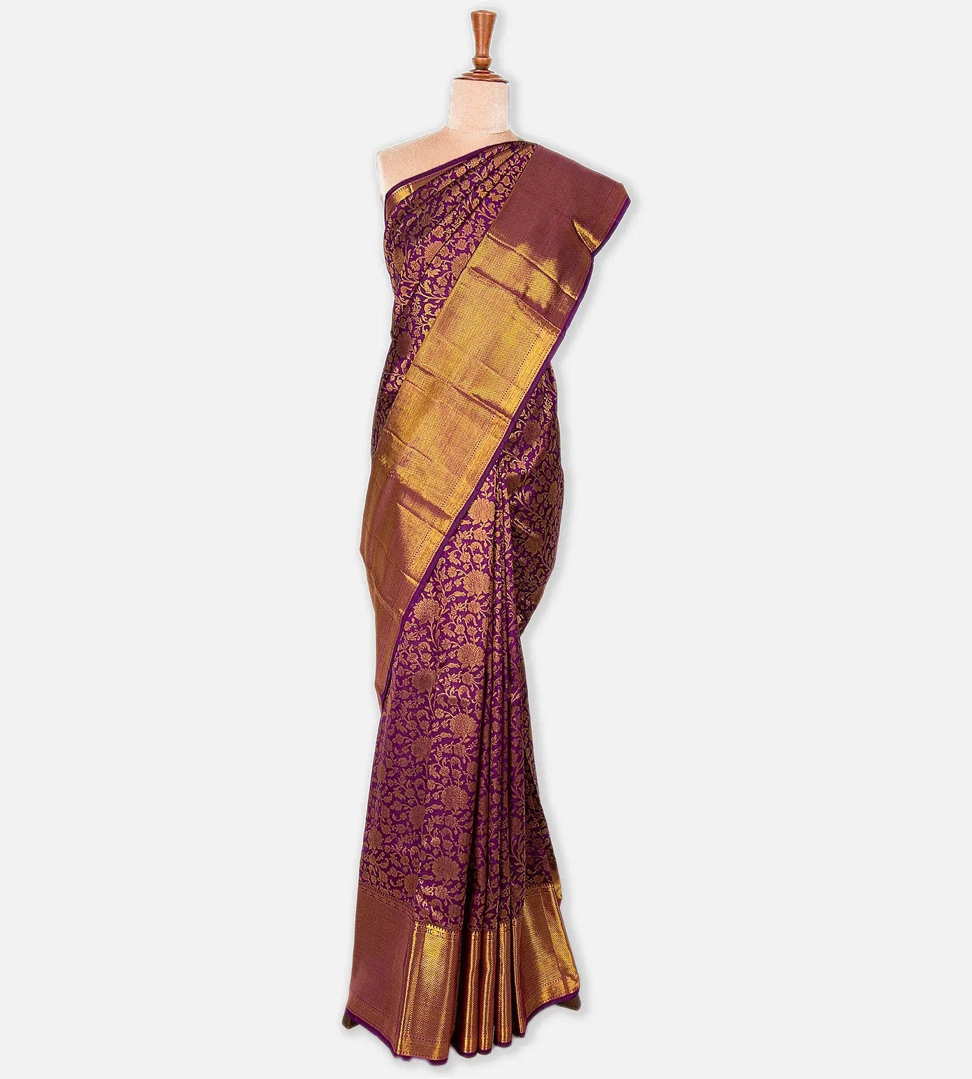 Purple Kanchipuram Silk Saree
