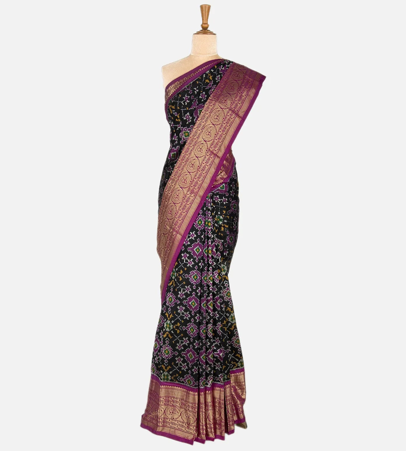 Black Ikkat Silk Saree