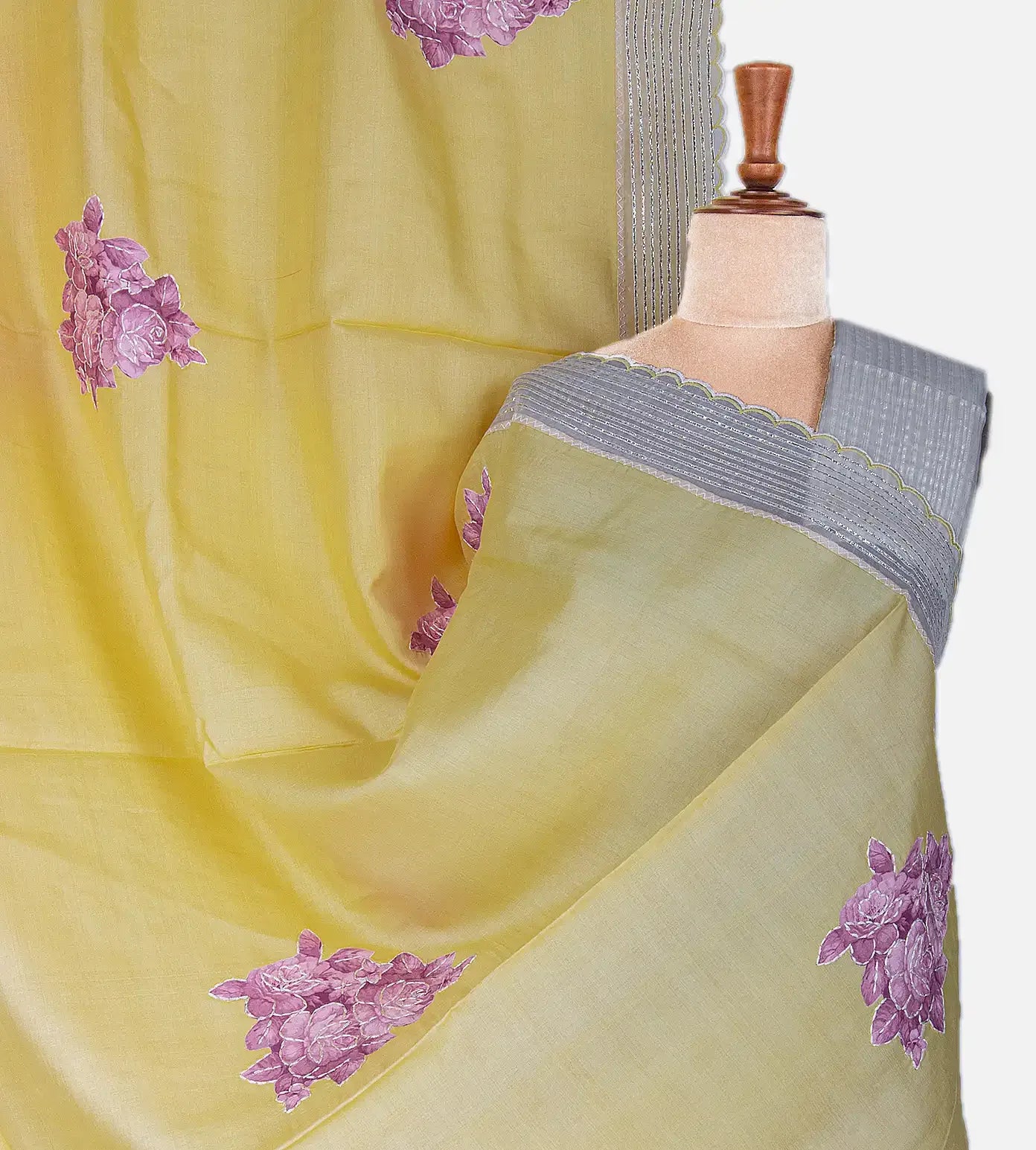 Yellow Tussar Saree