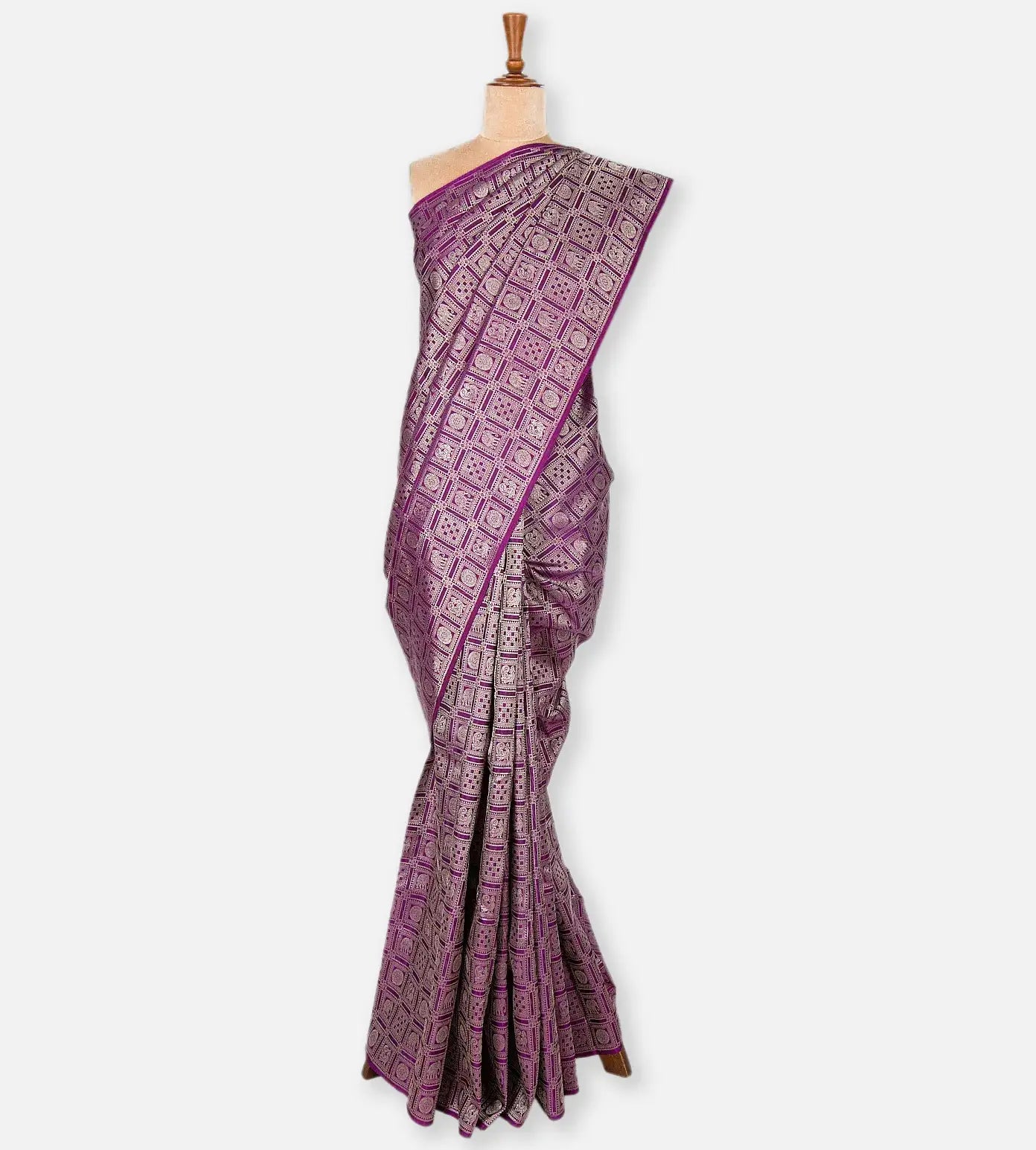 Purple Kanchipuram Silk Saree