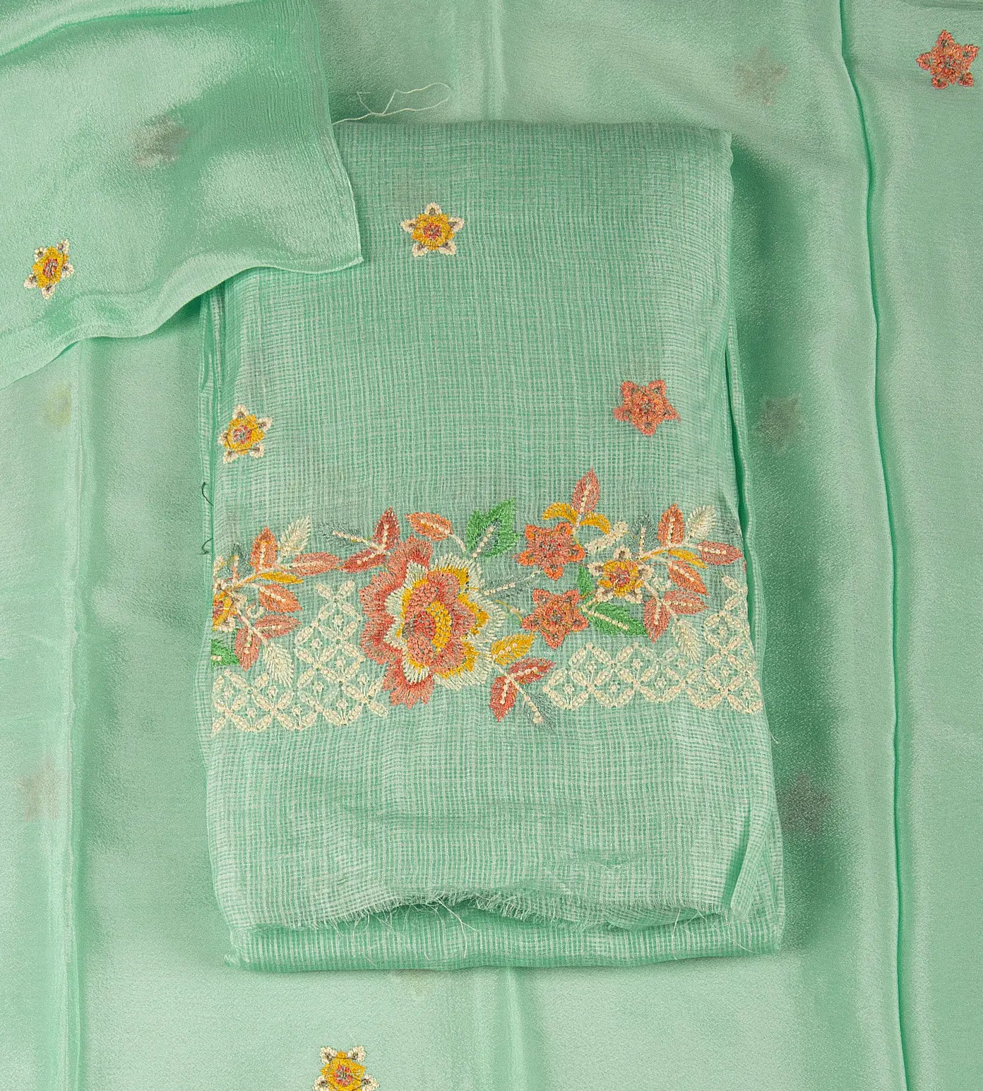 Sea Green Silk Kota Salwar