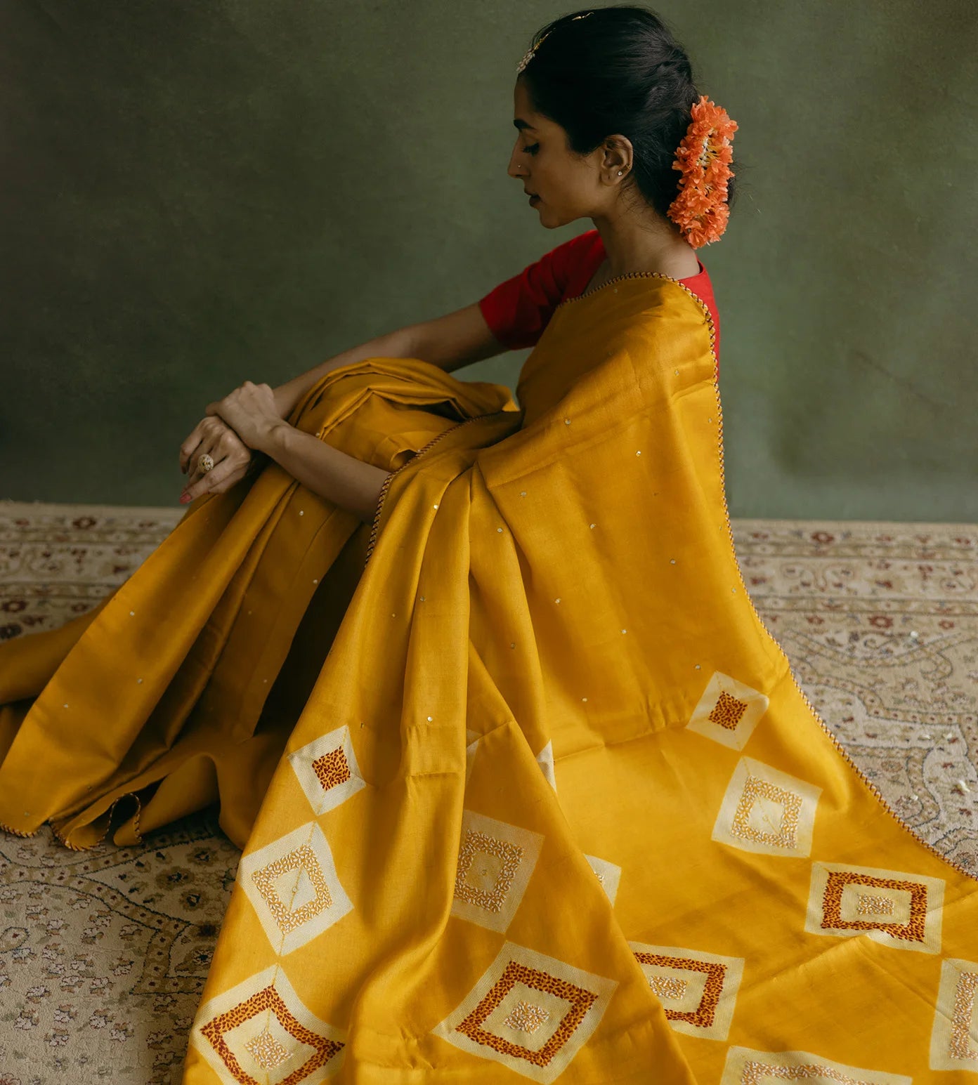 Yellow Tussar Saree