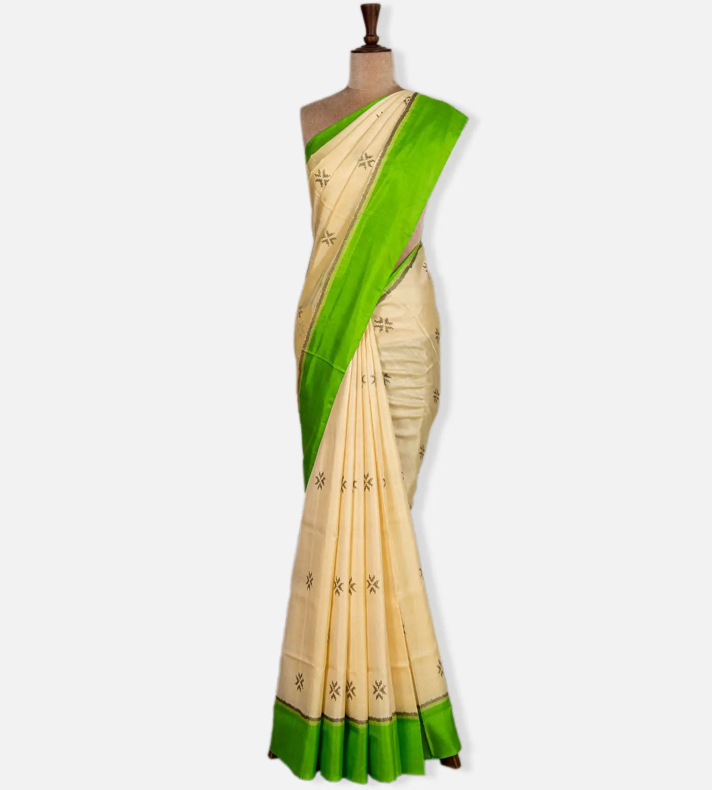 Creme Patola Silk Saree