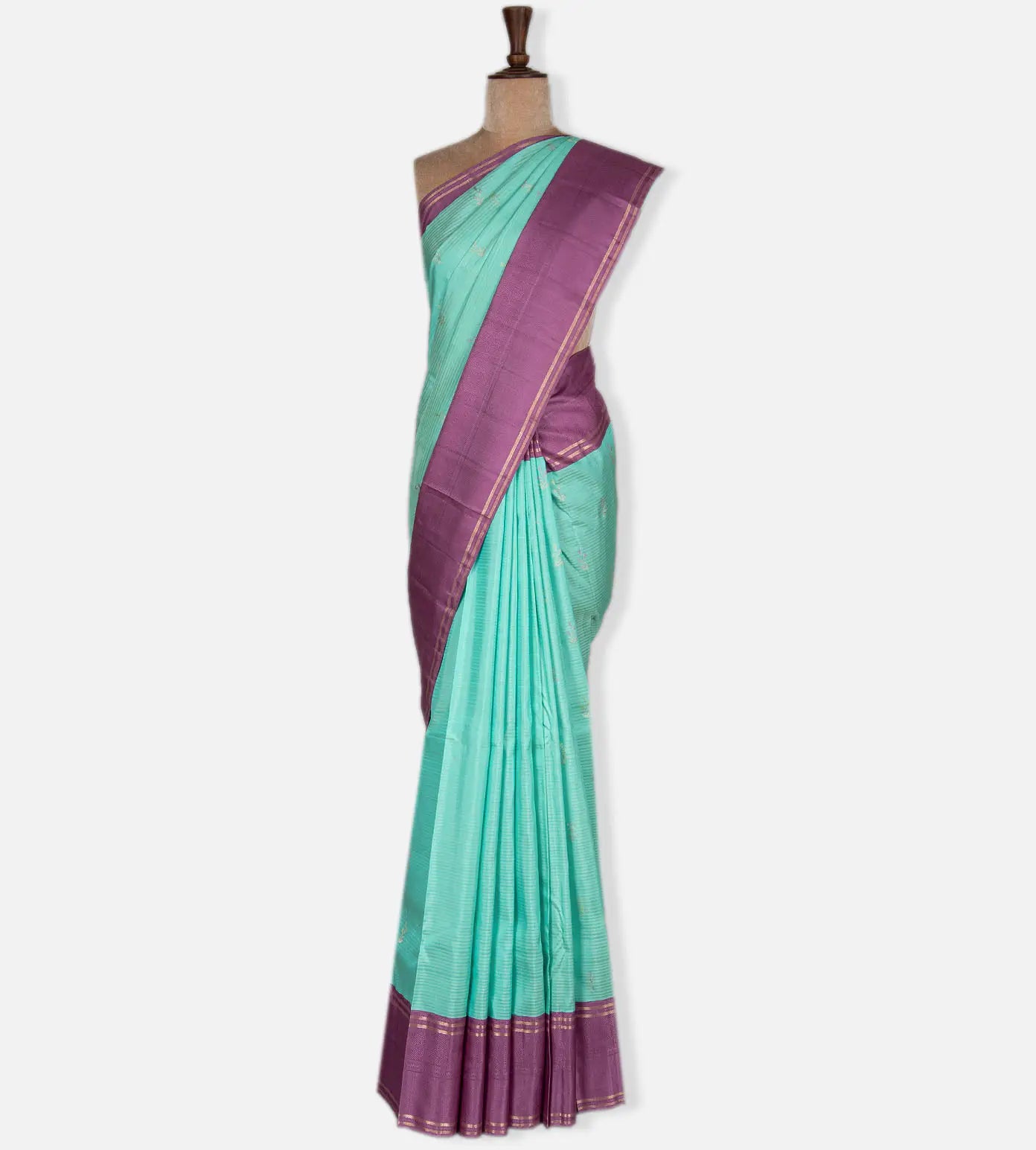 Turquoise Blue Kanchipuram Silk Saree