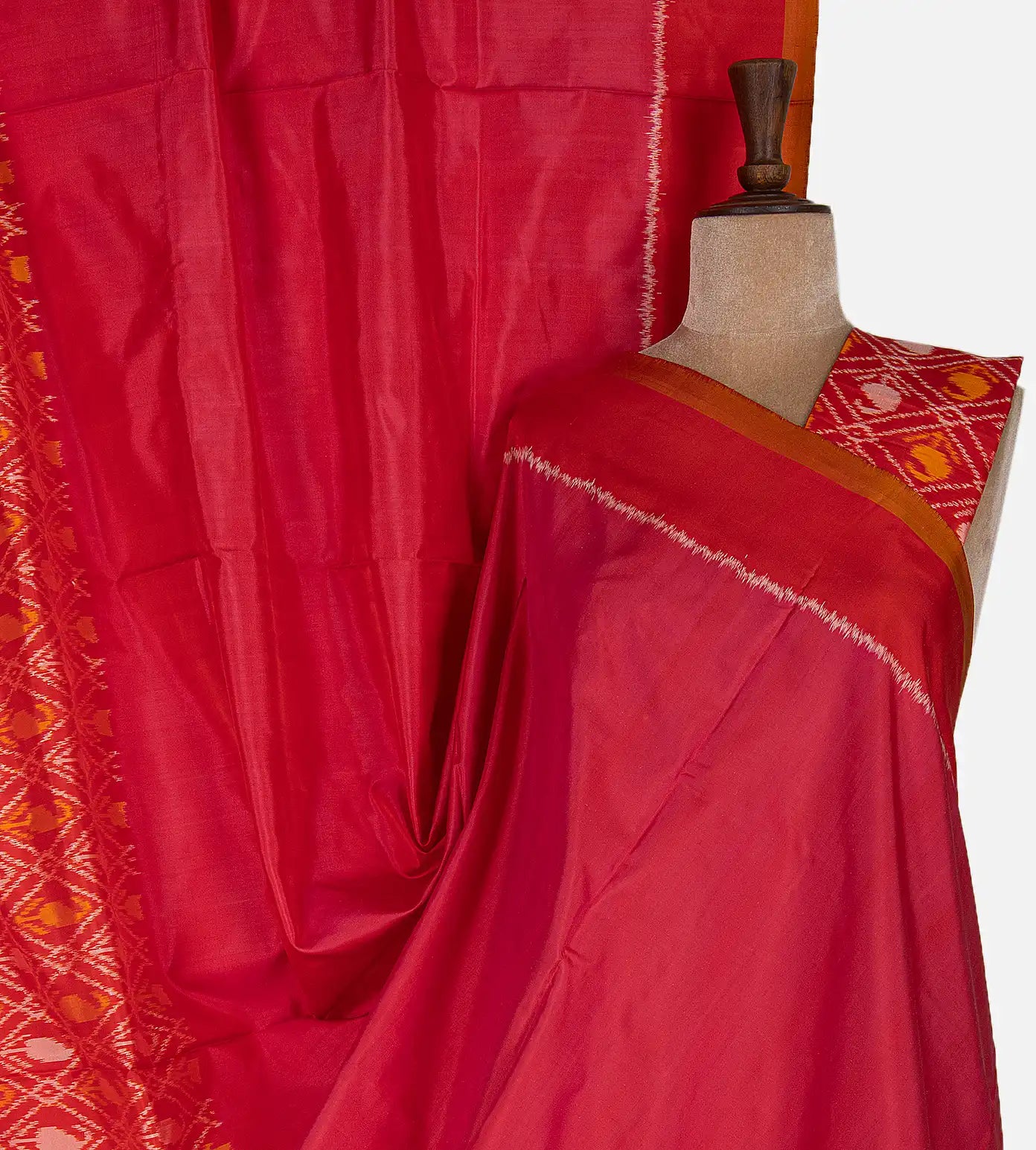 Pink Ikkat Silk Saree