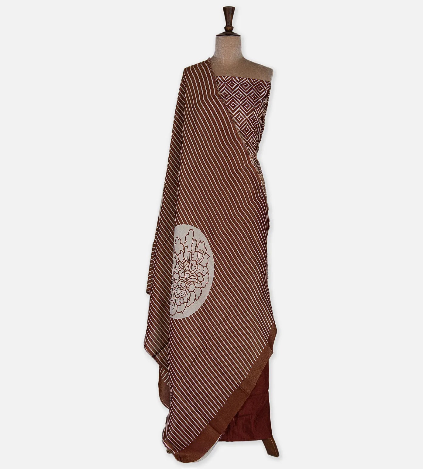 Brown Semi Tussar Salwar