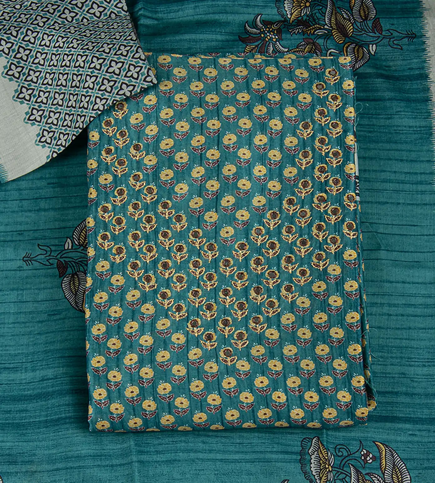 Blue Semi Tussar Salwar
