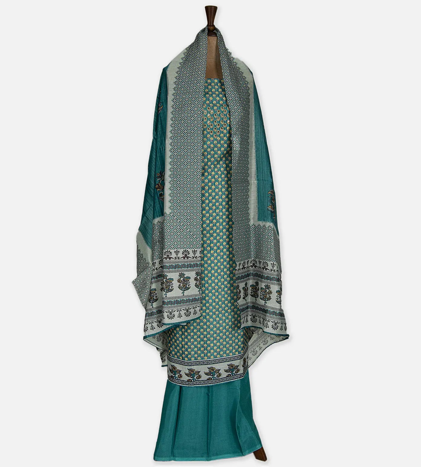 Blue Semi Tussar Salwar
