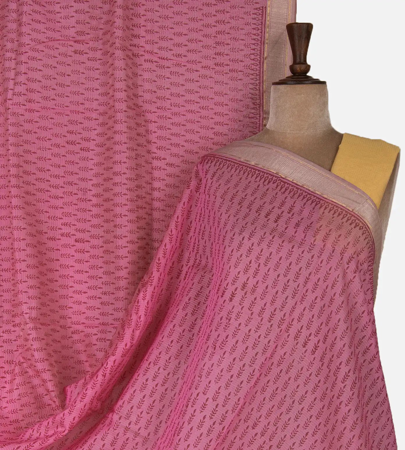 Pink Maheshwari Cotton Saree