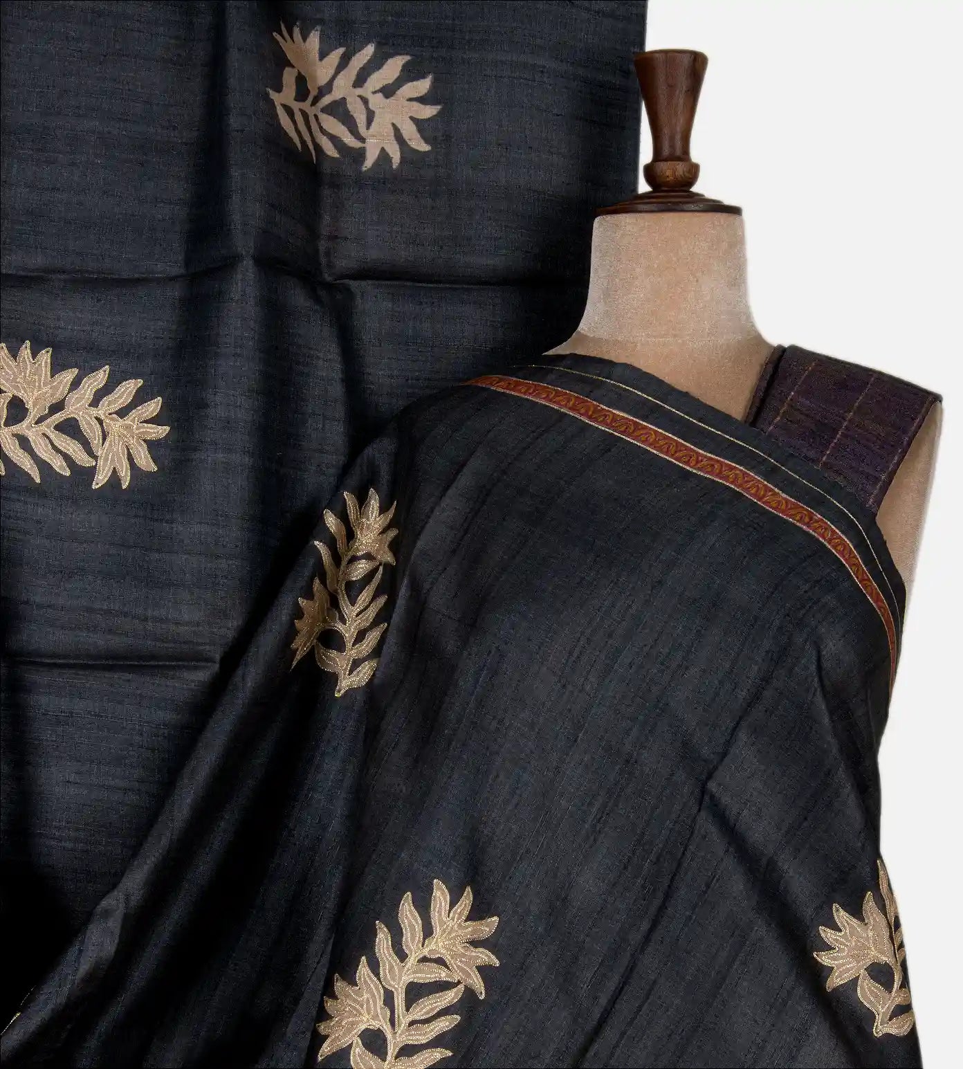 Black Tussar Saree