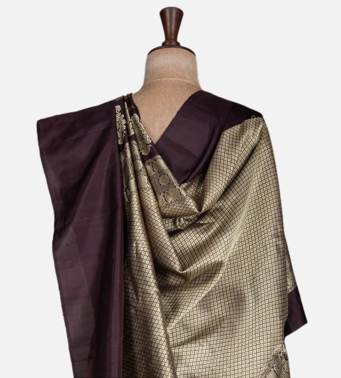 Light Peach Gadwal Silk Saree