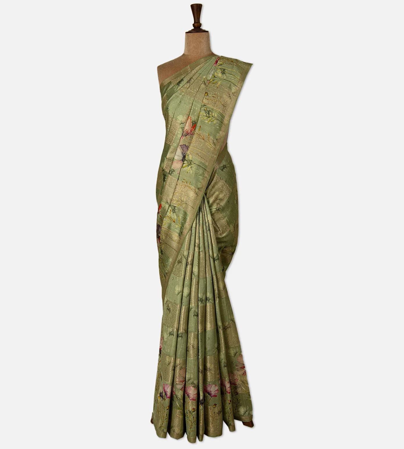 Green Chaniya Silk Saree
