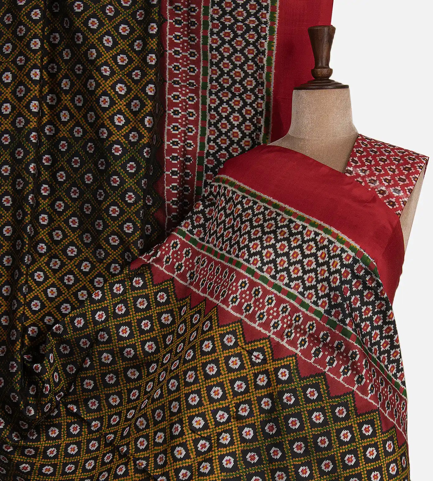 Black Ikkat Silk Saree