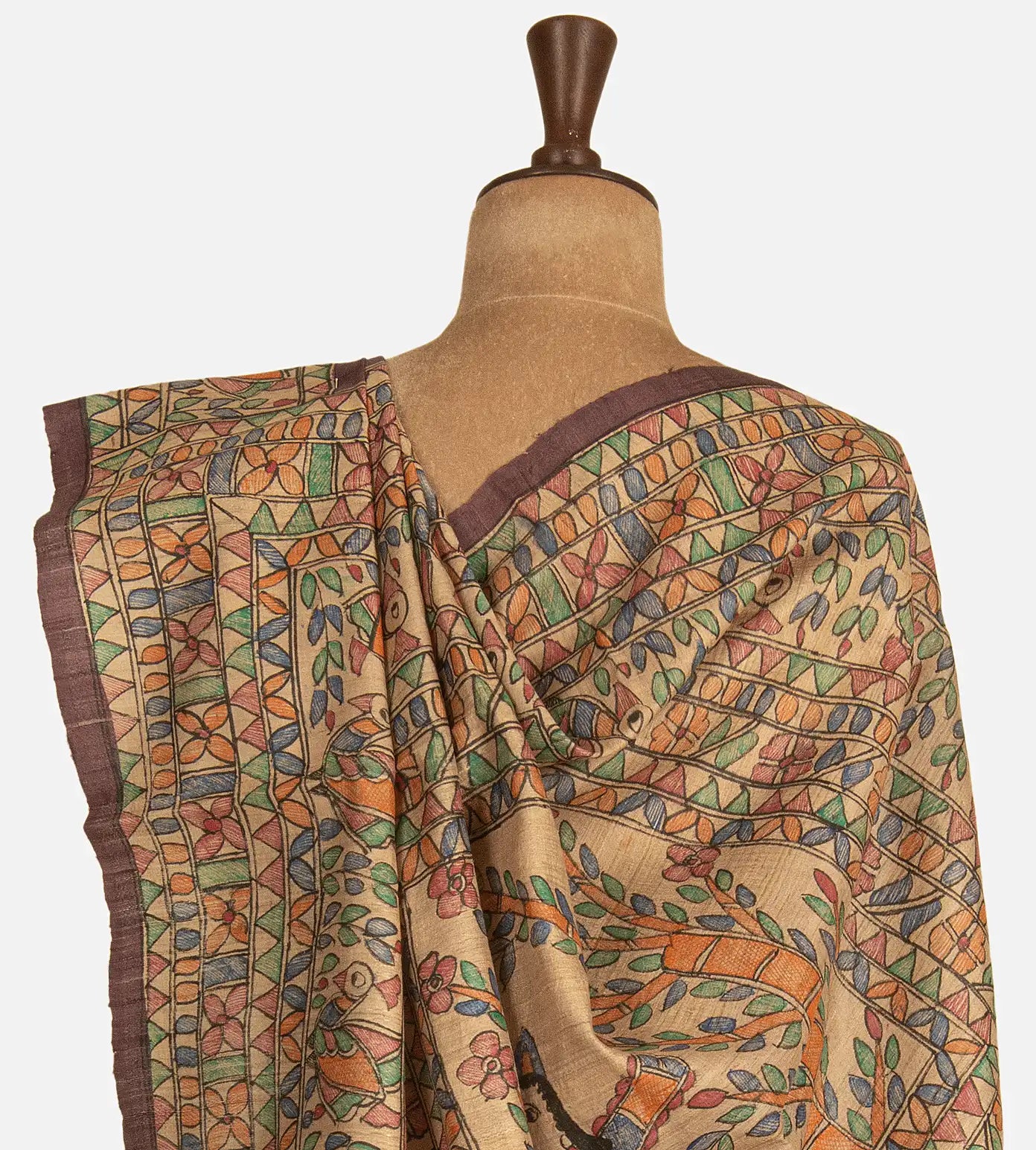 Deep Maroon Tussar Saree