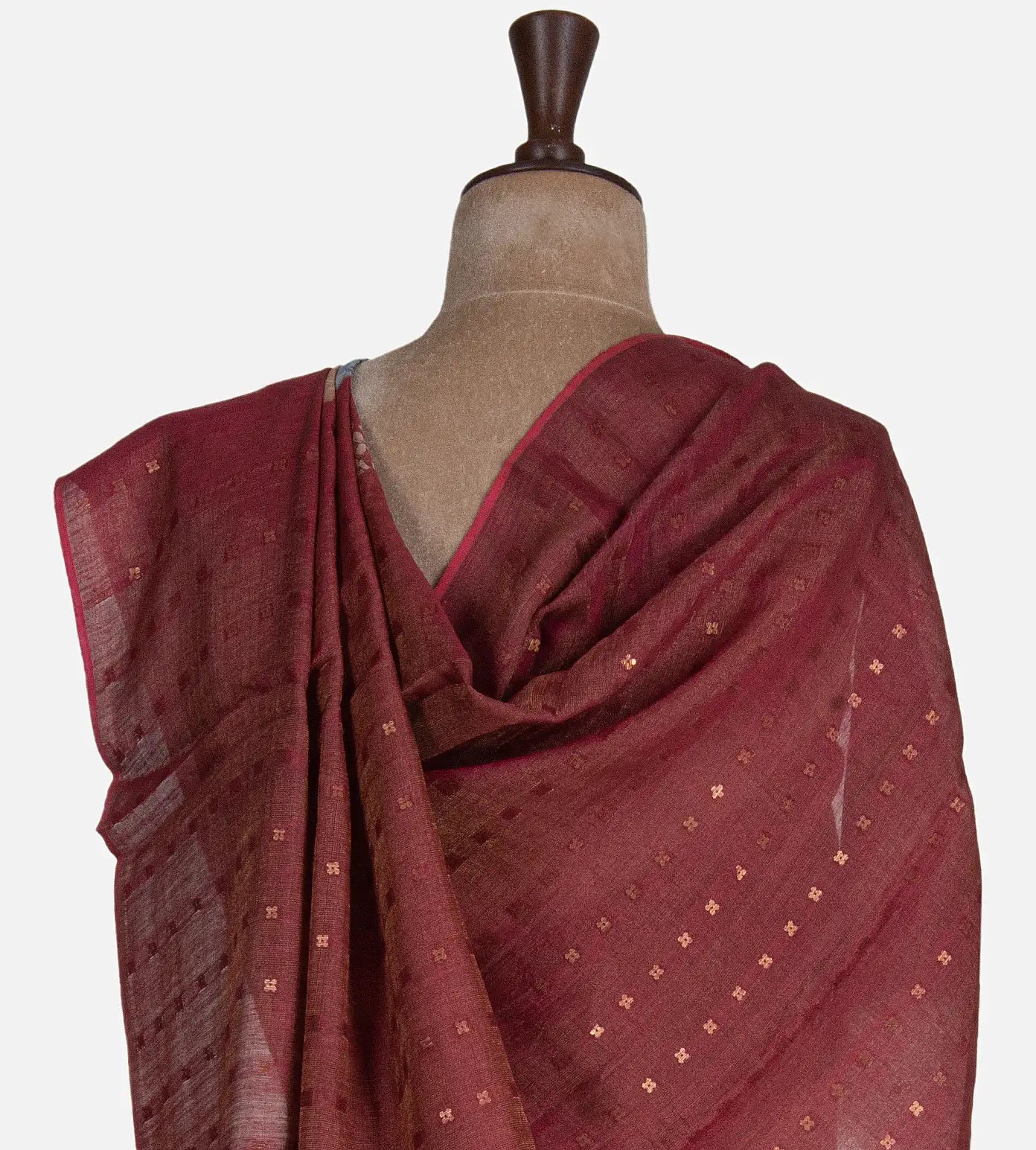 Maroon Tissue Tussar Saree