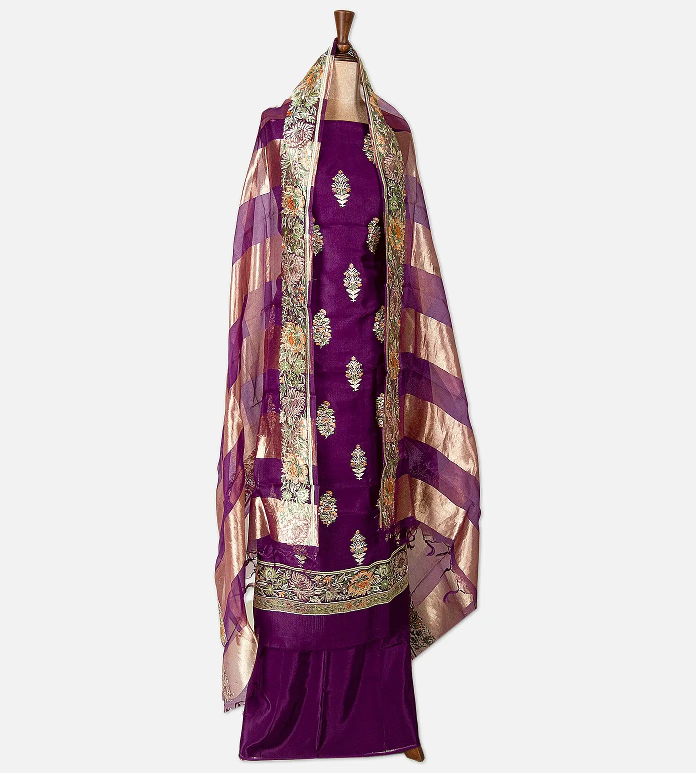 Purple Organza Embroidery Salwar