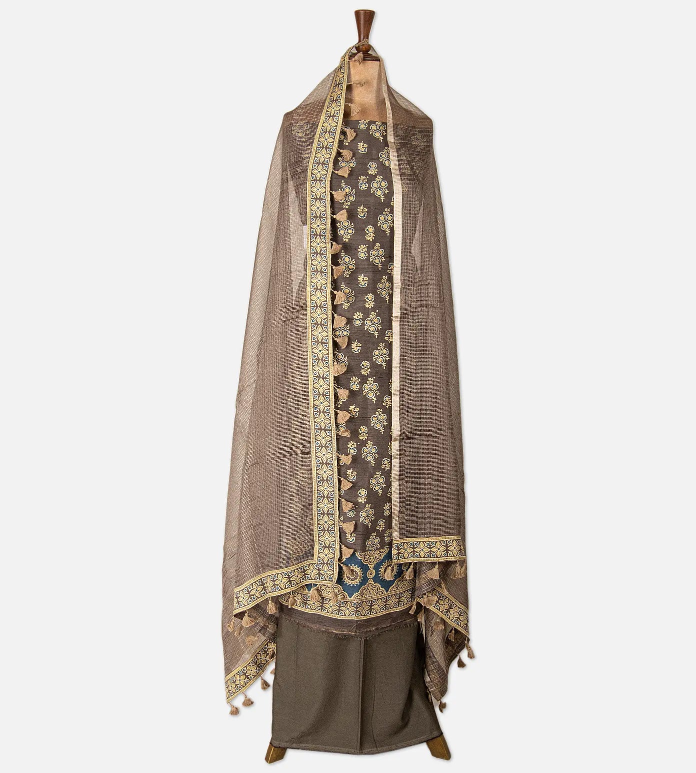 Brown Tussar Georgette Salwar